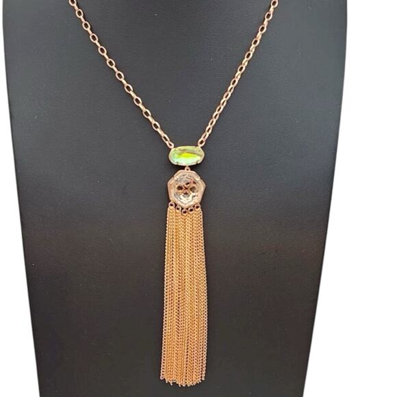 Kendra Scott TAE Gold Plated Long Necklace in Dichroic glass. Retail $88 - Picture 7 of 7